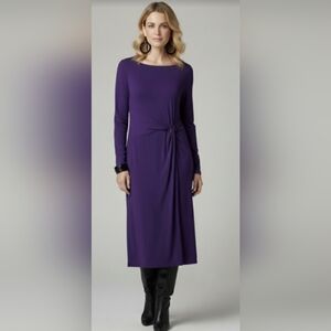 Lauren Ralph Lauren Purple Long Sleeve Viscose Twist Waist Dress. Medium